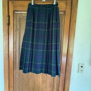 Pendleton Tartan Midi Skirt in Green and Purple